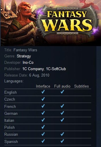 Fantasy Wars Steam - Click Image to Close